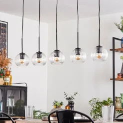 Koyoto Boule lumineuse, Suspension Noir, 5 lumières