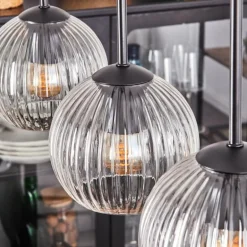 Koyoto Boule lumineuse, Suspension Noir, 5 lumières