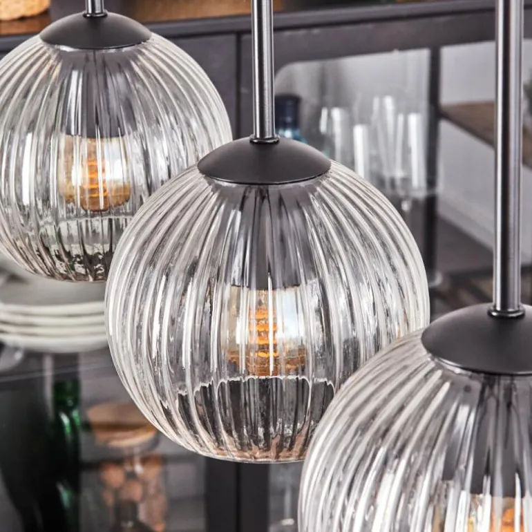 Koyoto Boule lumineuse, Suspension Noir, 5 lumières
