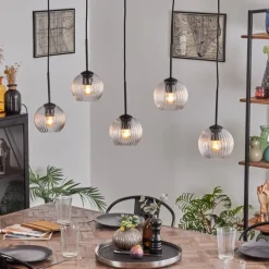 Koyoto Boule lumineuse, Suspension Noir, 5 lumières