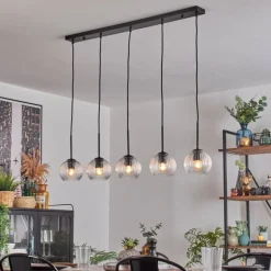 Koyoto Boule lumineuse, Suspension Noir, 5 lumières