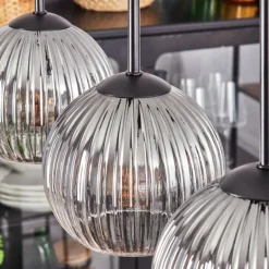 Koyoto Boule lumineuse, Suspension Noir, 5 lumières