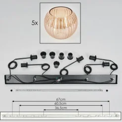 Koyoto Boule lumineuse, Suspension Noir, 5 lumières