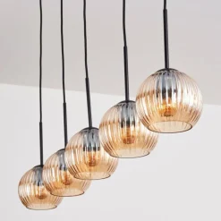 Koyoto Boule lumineuse, Suspension Noir, 5 lumières