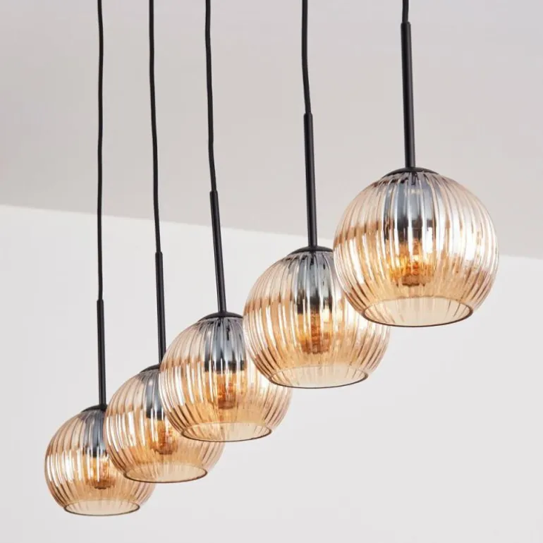Koyoto Boule lumineuse, Suspension Noir, 5 lumières