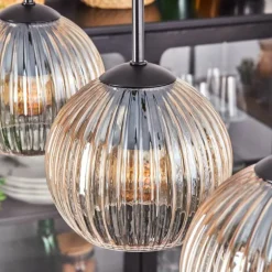 Koyoto Boule lumineuse, Suspension Noir, 5 lumières