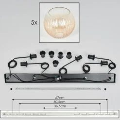 Koyoto Boule lumineuse, Suspension Noir, 5 lumières