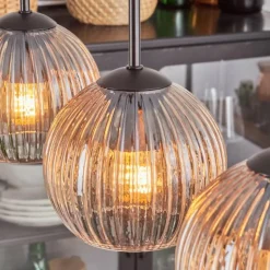 Koyoto Boule lumineuse, Suspension Noir, 5 lumières