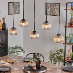 Koyoto Boule lumineuse, Suspension Noir, 5 lumières