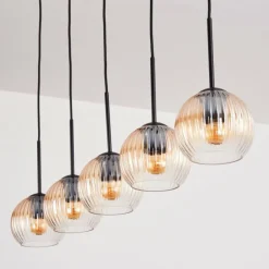 Koyoto Boule lumineuse, Suspension Noir, 5 lumières
