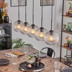 Koyoto Boule lumineuse, Suspension Noir, 5 lumières
