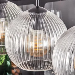 Koyoto Boule lumineuse, Suspension Noir, 5 lumières