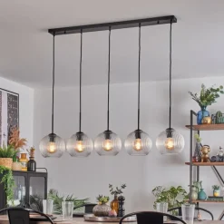 Koyoto Boule lumineuse, Suspension Noir, 5 lumières