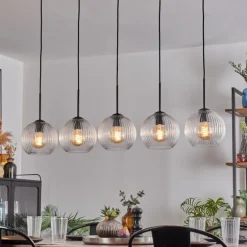 Koyoto Boule lumineuse, Suspension Noir, 5 lumières