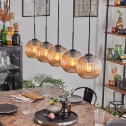 Koyoto Boule lumineuse, Suspension Noir, 5 lumières