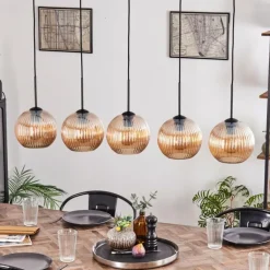 Koyoto Boule lumineuse, Suspension Noir, 5 lumières