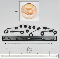 Koyoto Boule lumineuse, Suspension Noir, 5 lumières