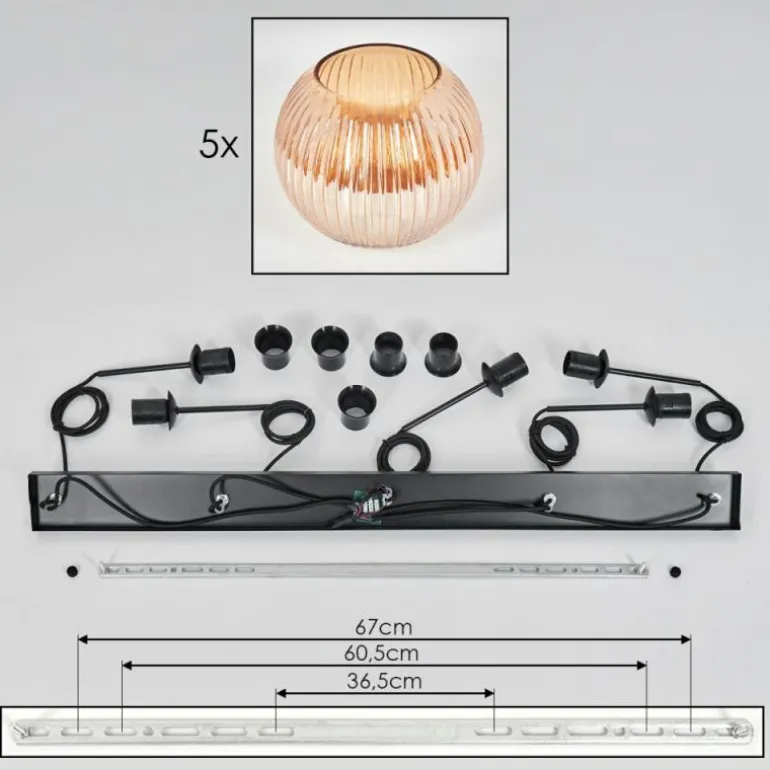 Koyoto Boule lumineuse, Suspension Noir, 5 lumières