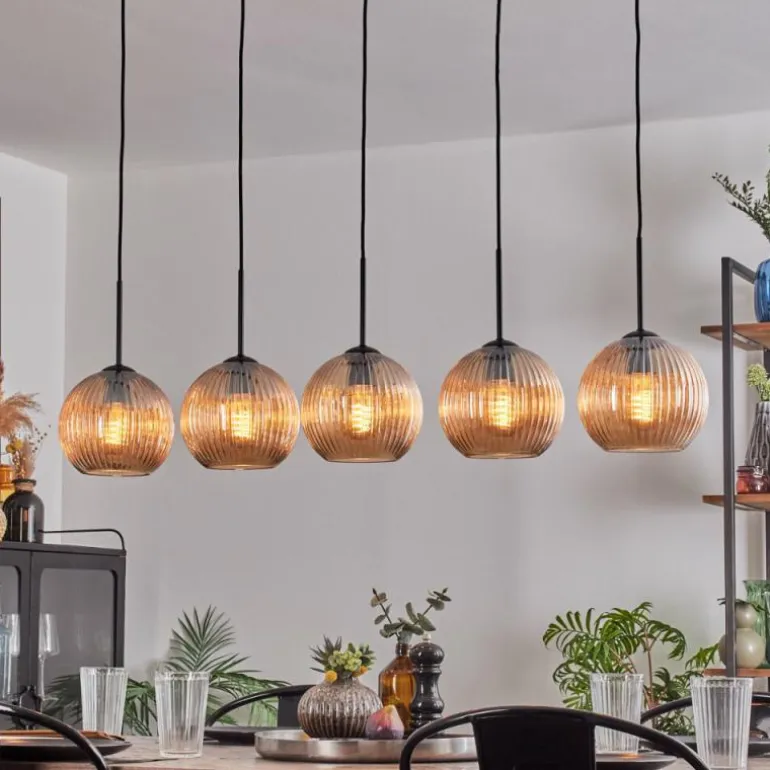 Koyoto Boule lumineuse, Suspension Noir, 5 lumières