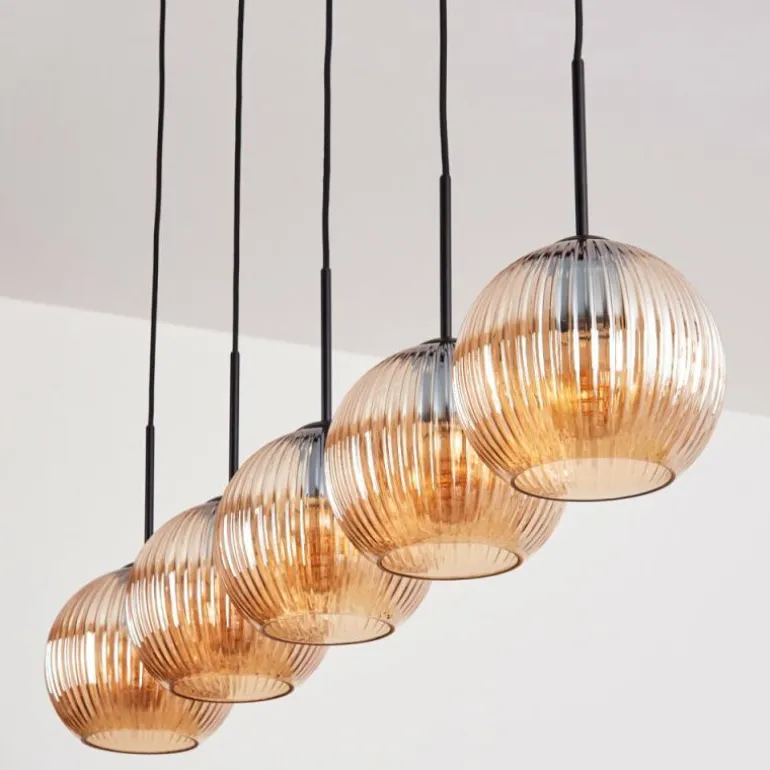 Koyoto Boule lumineuse, Suspension Noir, 5 lumières