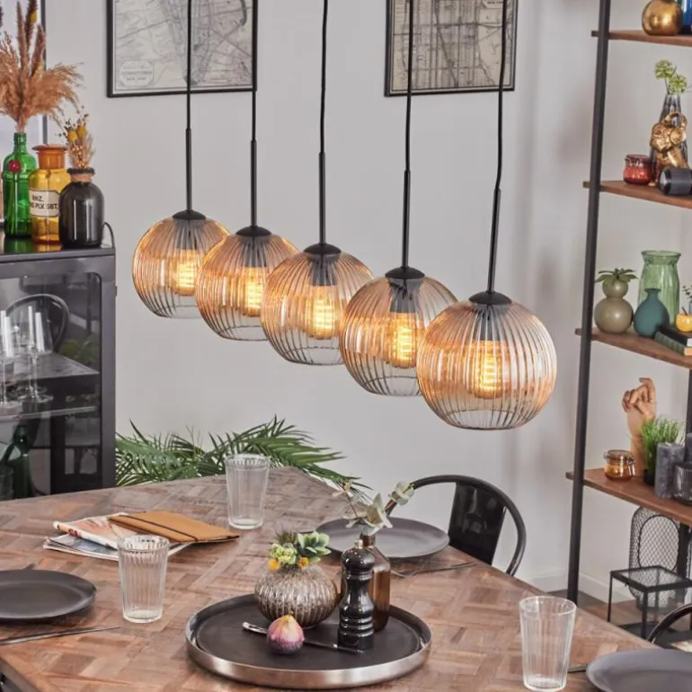 Koyoto Boule lumineuse, Suspension Noir, 5 lumières