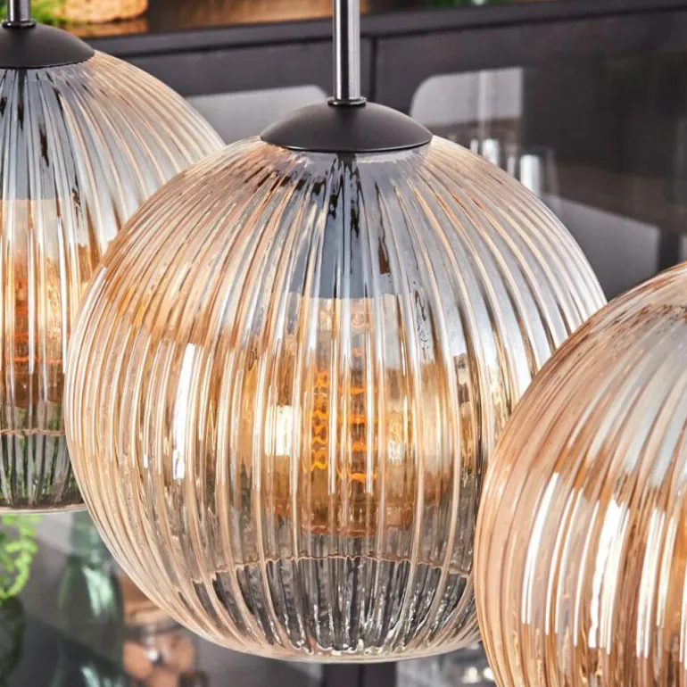 Koyoto Boule lumineuse, Suspension Noir, 5 lumières