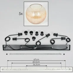 Koyoto Boule lumineuse, Suspension Noir, 5 lumières