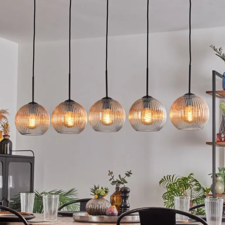 Koyoto Boule lumineuse, Suspension Noir, 5 lumières