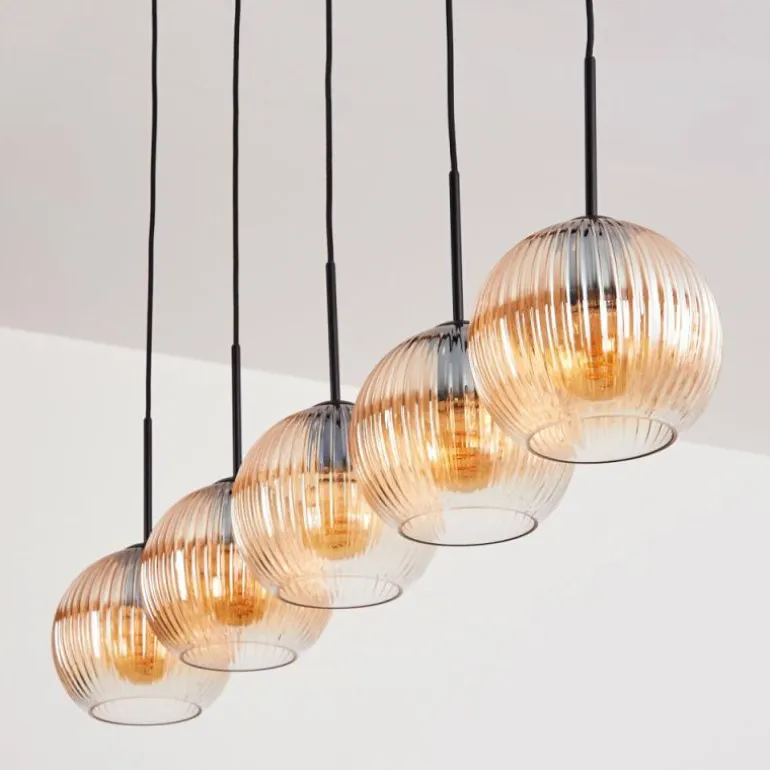 Koyoto Boule lumineuse, Suspension Noir, 5 lumières