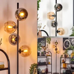 Koyoto Lampadaire 31 cm Ambre, Fumé, 4 lumières