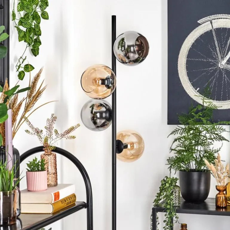 Koyoto Lampadaire 31 cm Ambre, Fumé, 4 lumières