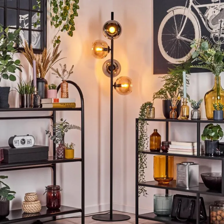 Koyoto Lampadaire 31 cm Ambre, Fumé, 4 lumières