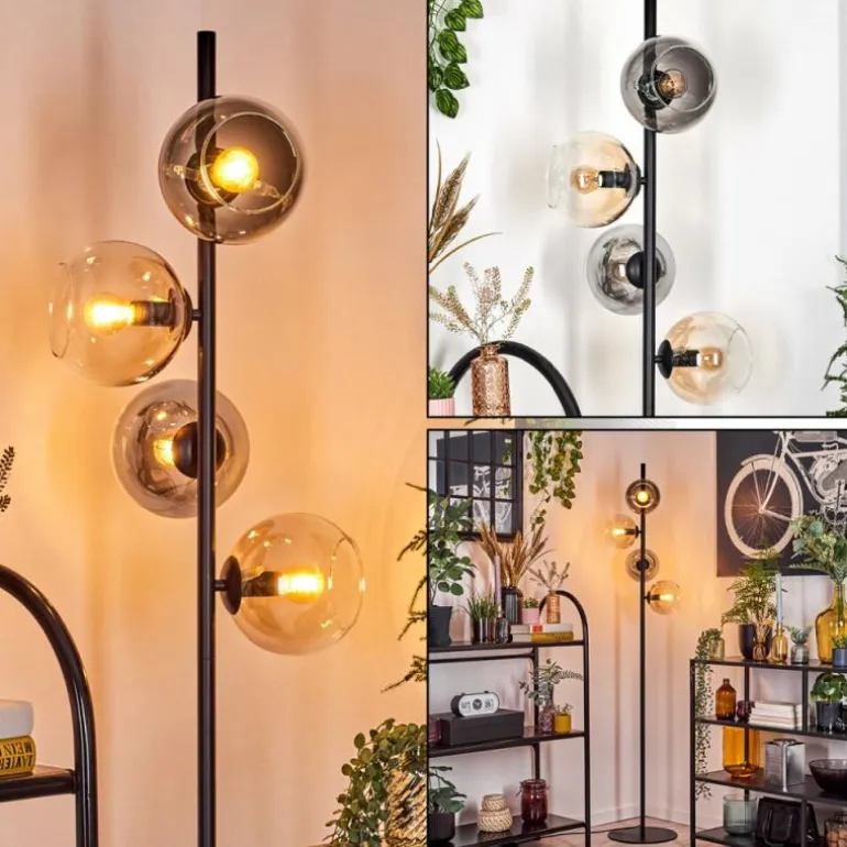 Koyoto Lampadaire 31 cm Ambre, Clair, Fumé, 4 lumières