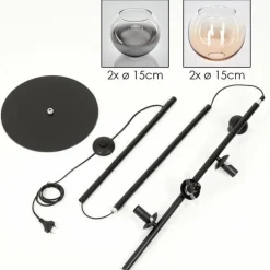 Koyoto Lampadaire 31 cm Ambre, Clair, Fumé, 4 lumières