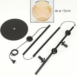 Koyoto Lampadaire 31 cm Ambre, 4 lumières