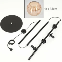 Koyoto Lampadaire 31 cm Ambre, 4 lumières
