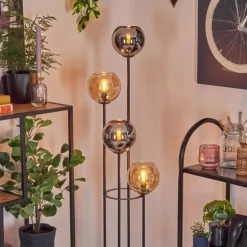 Koyoto Lampadaire 30 cm Ambre, Chrome, Fumé, 4 lumières