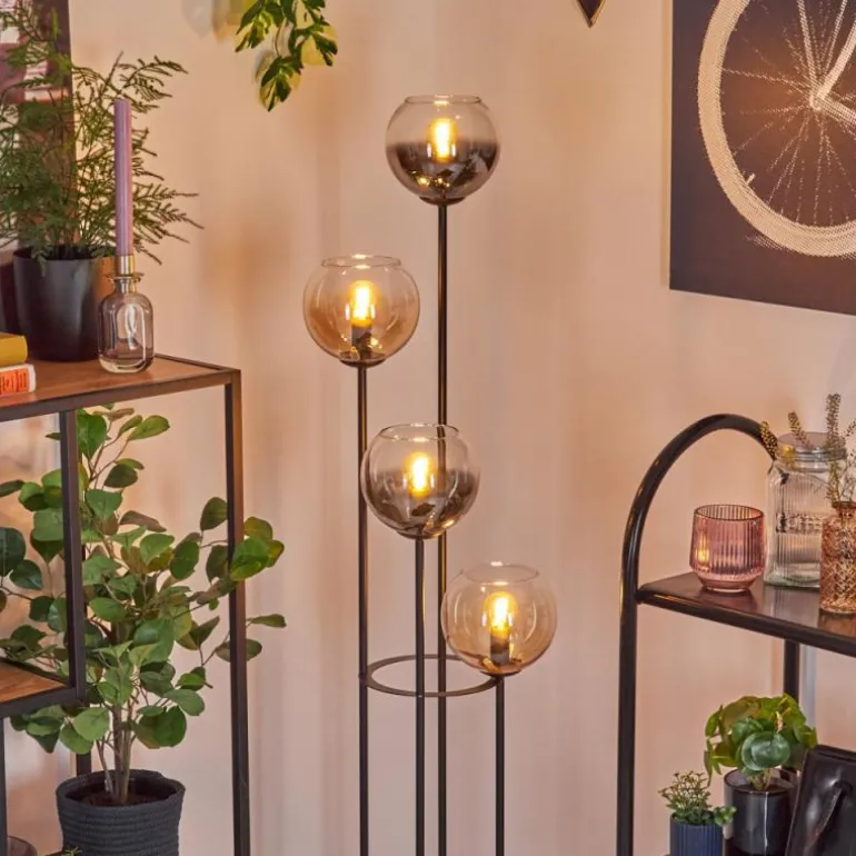 Koyoto Lampadaire 30 cm Ambre, Clair, Fumé, 4 lumières