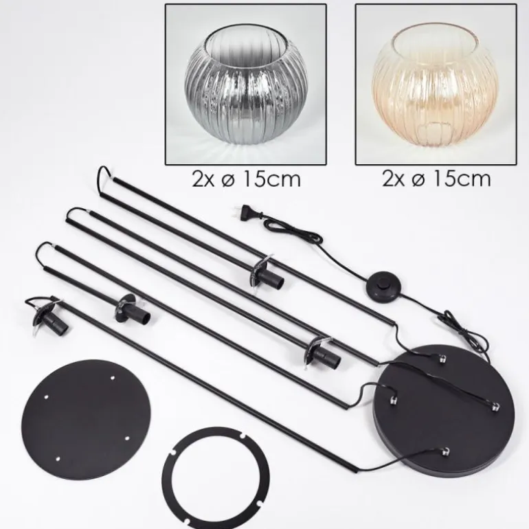 Koyoto Lampadaire 30 cm Ambre, Clair, Fumé, 4 lumières