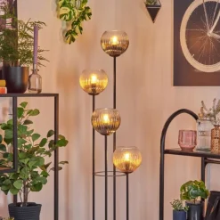 Koyoto Lampadaire 30 cm Ambre, Clair, Fumé, 4 lumières