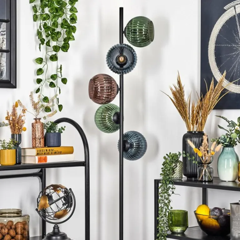 Koyoto Lampadaire 33 cm Bleu, Vert, Cuivré, 5 lumières