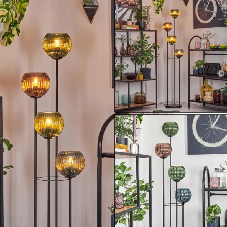 Koyoto Lampadaire 30 cm Bleu, Vert, Cuivré, 4 lumières