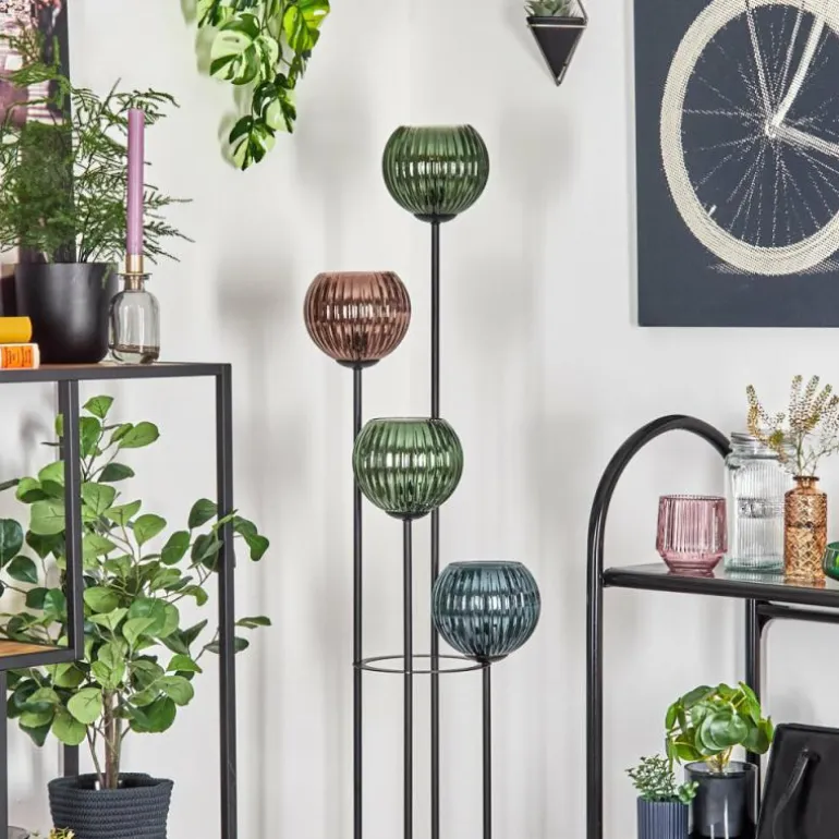 Koyoto Lampadaire 30 cm Bleu, Vert, Cuivré, 4 lumières