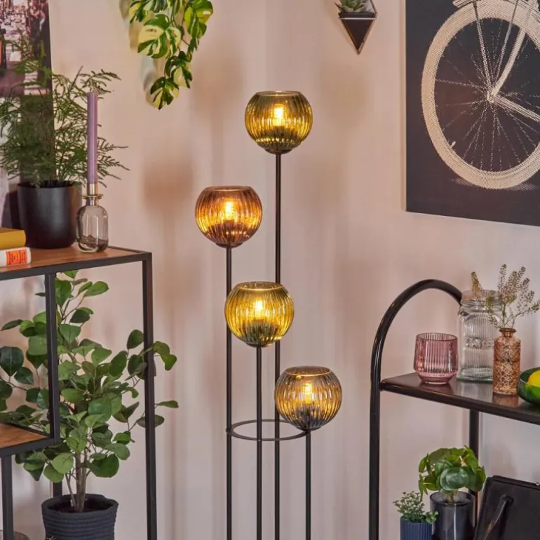 Koyoto Lampadaire 30 cm Bleu, Vert, Cuivré, 4 lumières