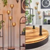 Koyoto Lampadaire 30 cm Bois clair, Noir, 4 lumières