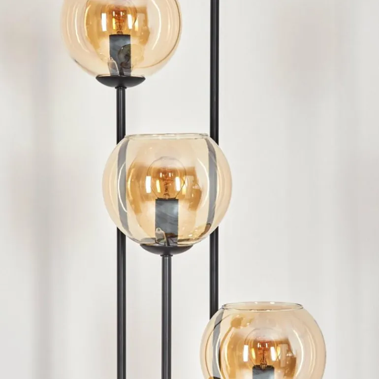 Koyoto Lampadaire 30 cm Bois clair, Noir, 4 lumières
