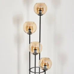 Koyoto Lampadaire 30 cm Bois clair, Noir, 4 lumières