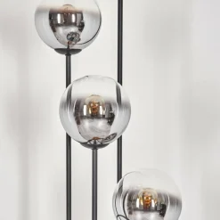 Koyoto Lampadaire 25 cm Bois clair, Noir, 4 lumières
