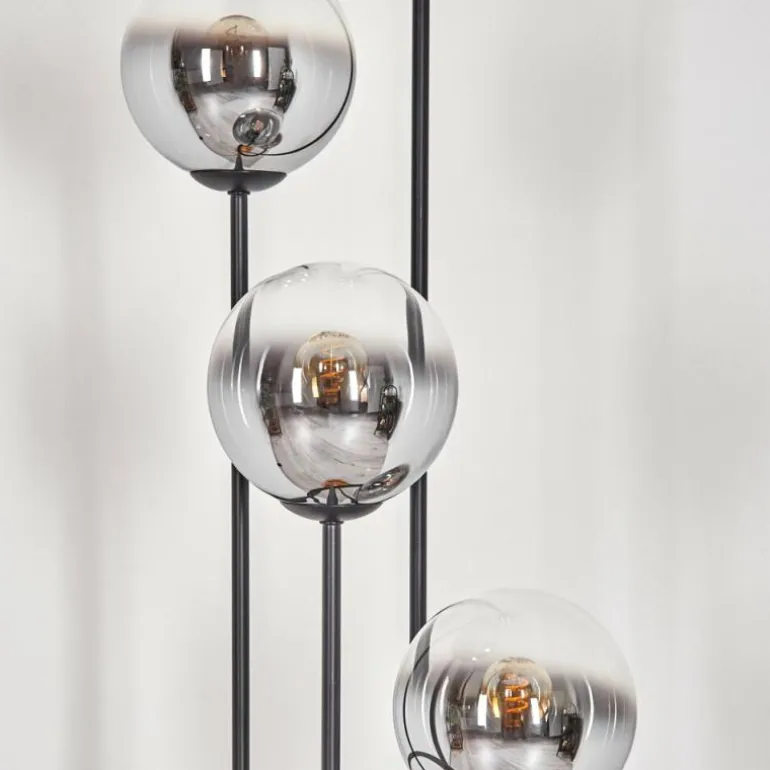 Koyoto Lampadaire 25 cm Bois clair, Noir, 4 lumières