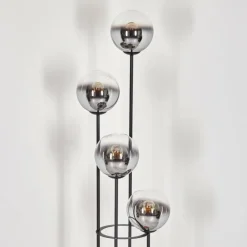 Koyoto Lampadaire 25 cm Bois clair, Noir, 4 lumières